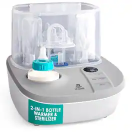Lil' Jumbl - 2-in-1 Baby Bottle Warmer & Sterilizer Dryer warms milk, sterilizes, and steams - Gray