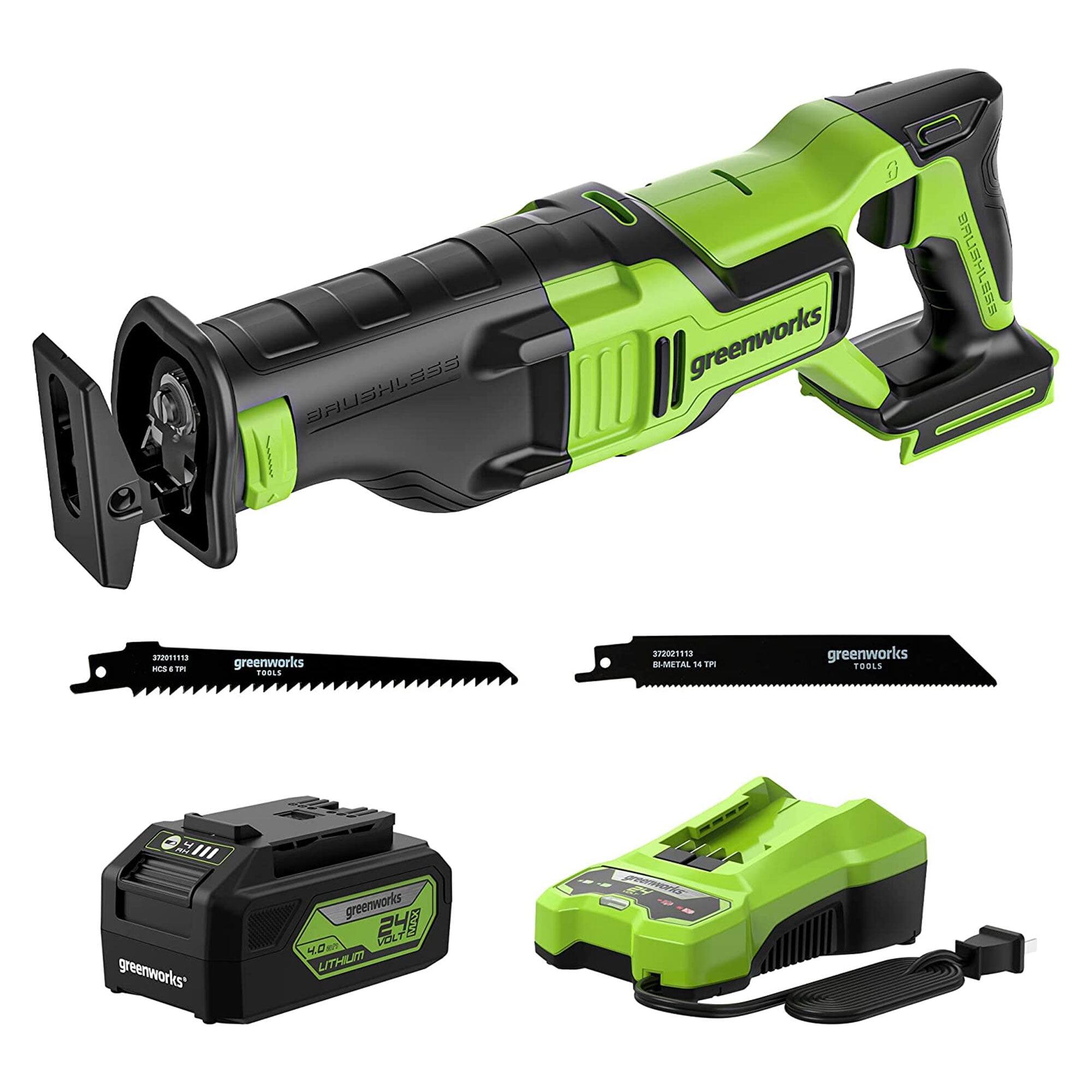 Greenworks - 24 Volt Brushless Reciprocating Saw with USB Battery and Charger - Green price history on PriceWatchPro