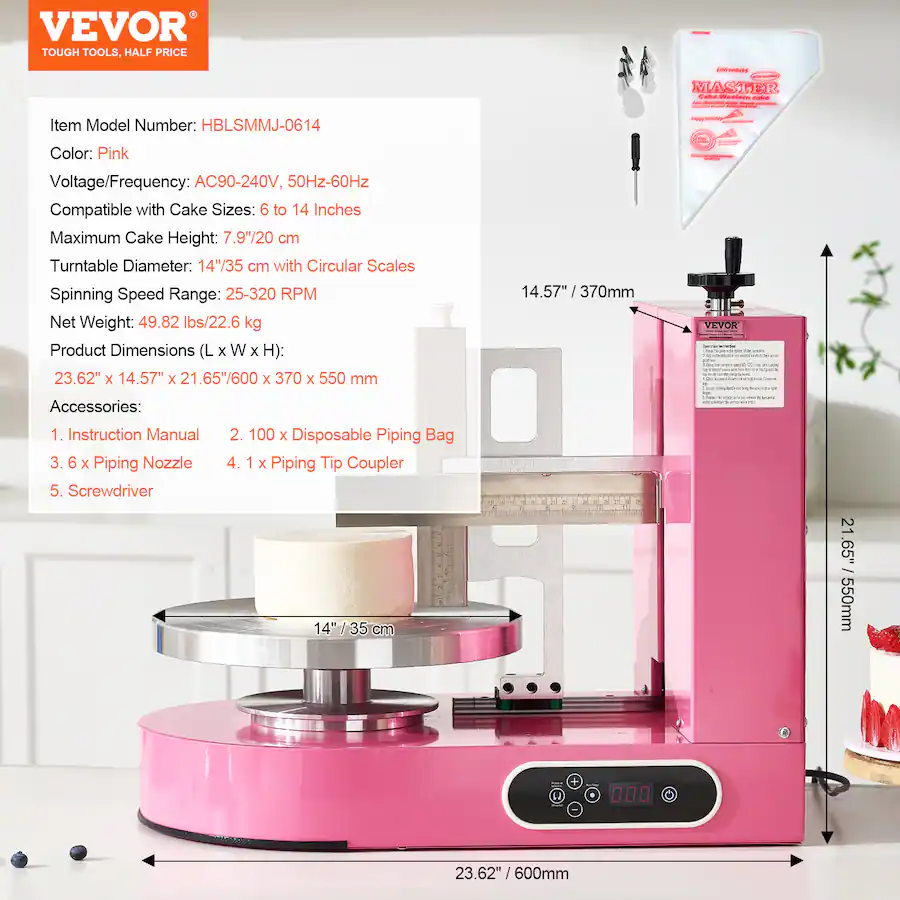 45 Rpm Cake VEVOR Cake Decorating Machine, Cake Cream Spreading Coating Smearing ...