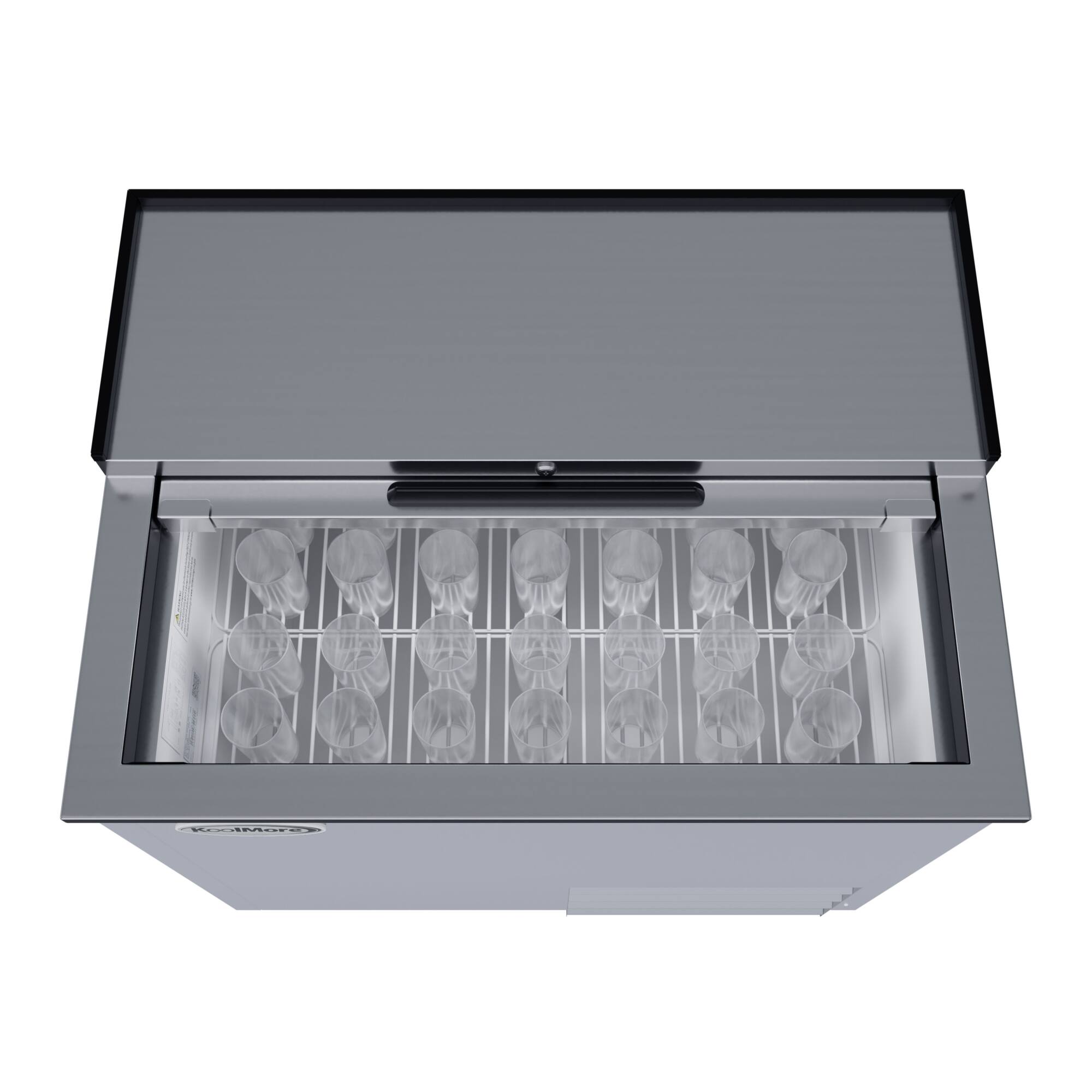 Angle. Koolmore - 36 in. Commercial Glass Froster in Stainless Steel, ETL Listed, 9 cu. ft. (KM-GF36-SS) - Stainless steel.