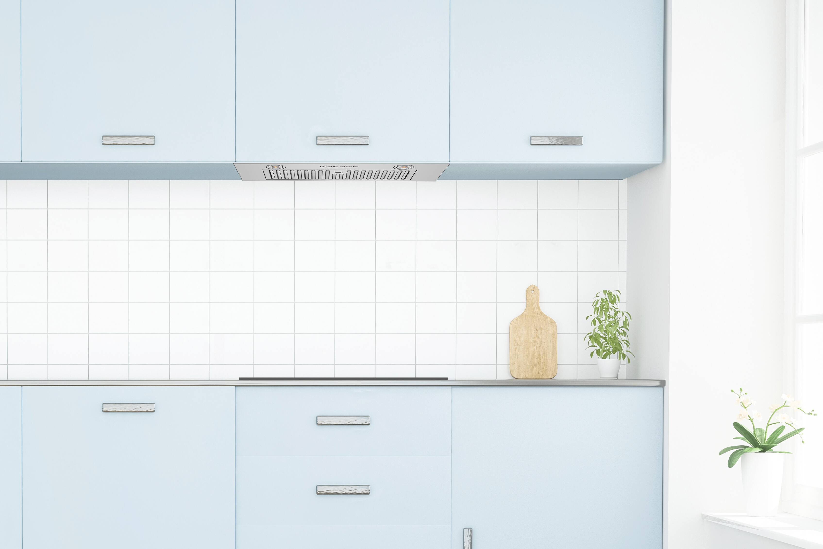 Alt View 2. Hauslane - Hauslane IN-R110 30-in Smart Insert Convertible Range Hood - Silver.