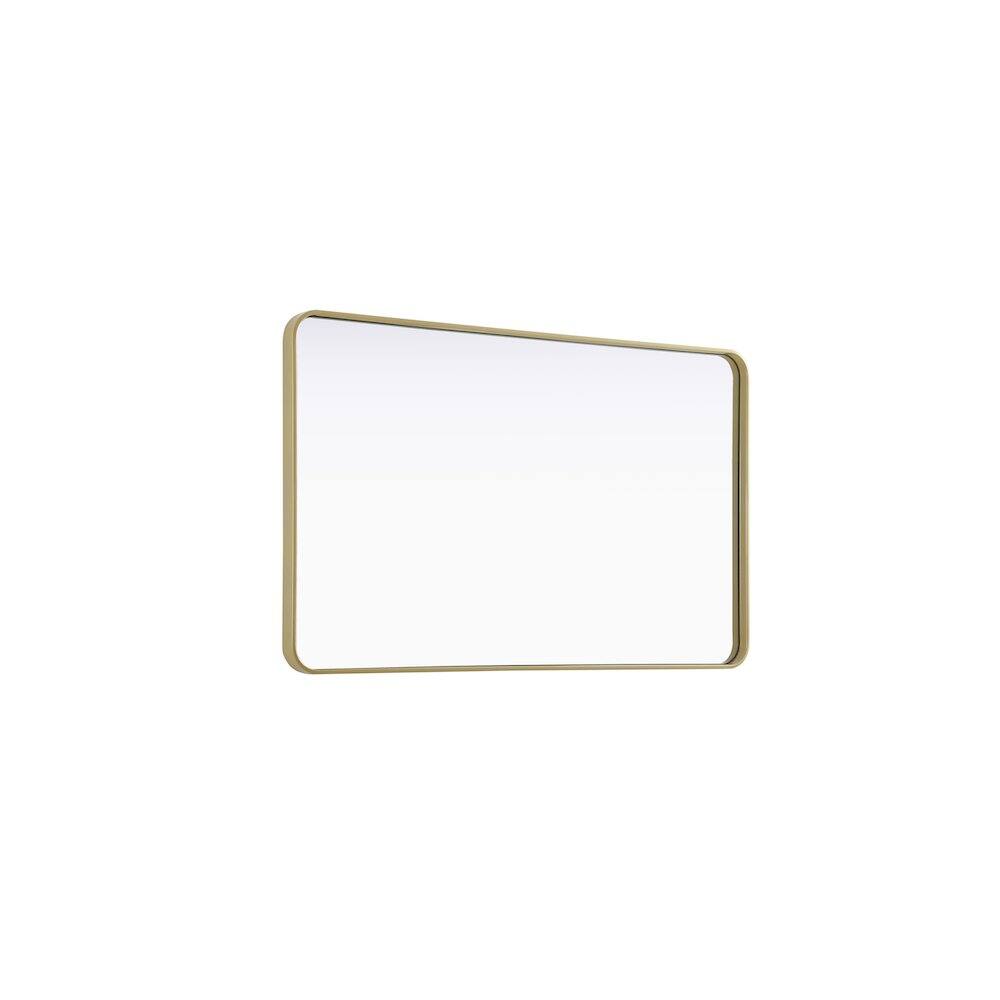 Alt View 1. Elegant Decor - Contour Metal Rectangle Mirror 30x48 in Brass - Brass.