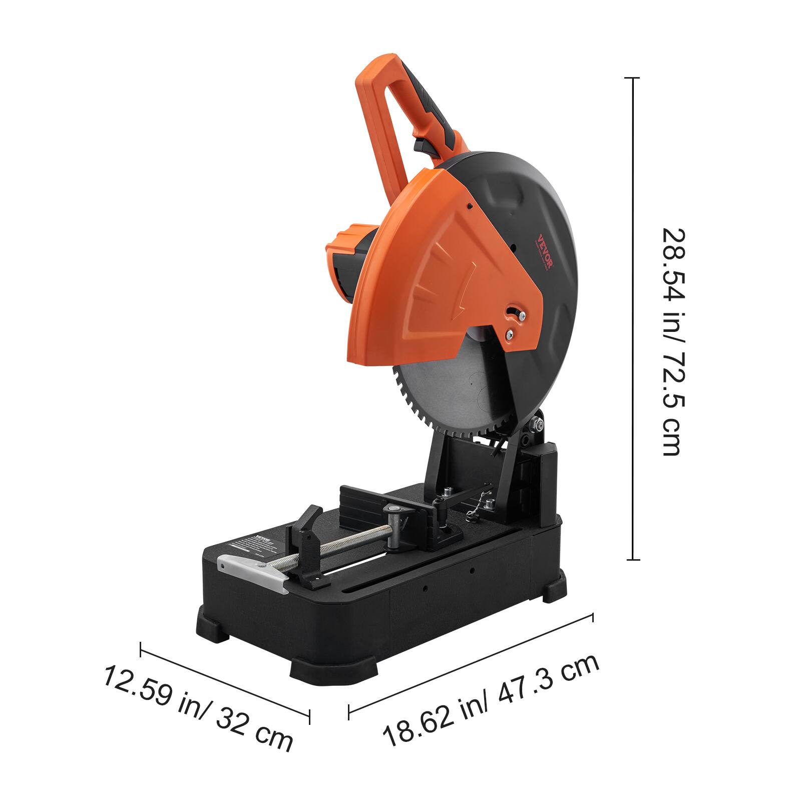 VEVOR

28.54 in/ 72.5 cm

12.59 in/ 32 cm

18.62 in/ 47.3 cm