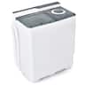 Portable Semi-automatic Washing Machine 26 lbs Twin Tub Laundry Washer Grey