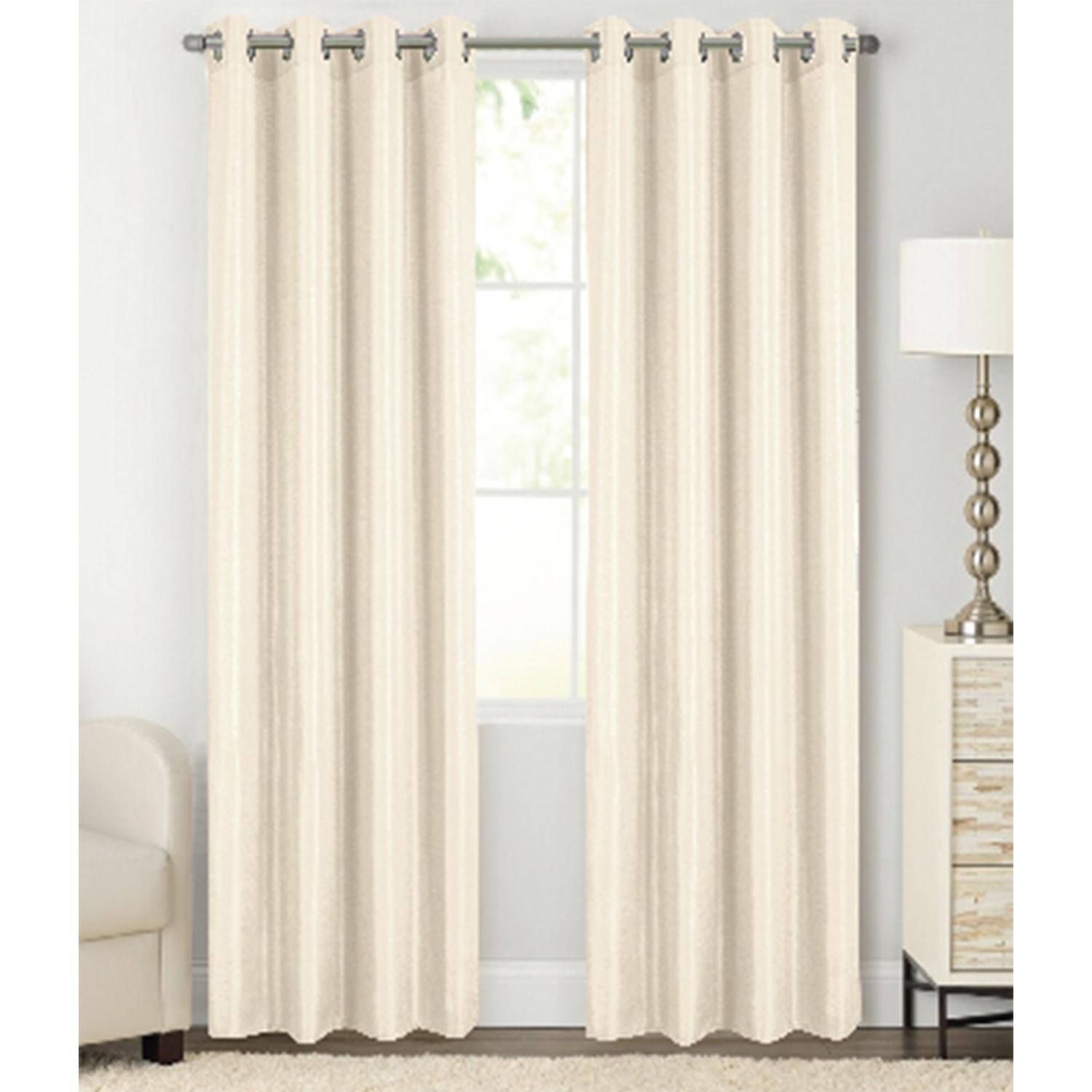 Angle. RT Designers Collection - RT Designer Collection Gibson Luxurious Decorative Grommet Curtain Panel 54" x 90" Beige - Beige.