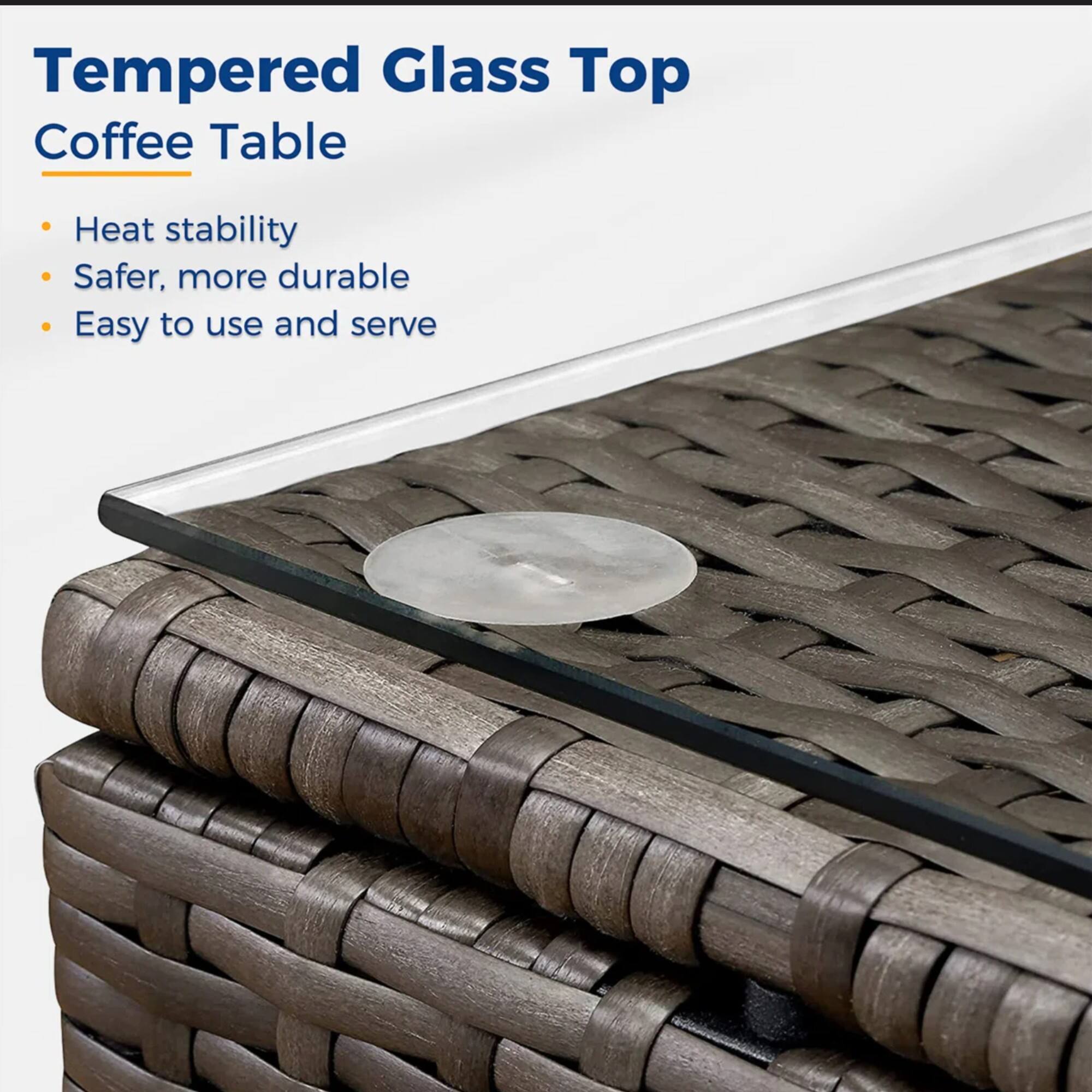 Tempered Glass Top Coffee Table

- Heat stability
- Safer, more durable
- Easy to use and serve