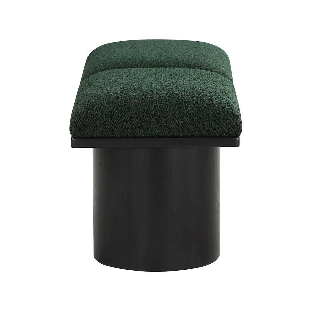 Left. Meridian Furniture - Pavilion Green Boucle Fabric Bench - Green Boucle Fabric.