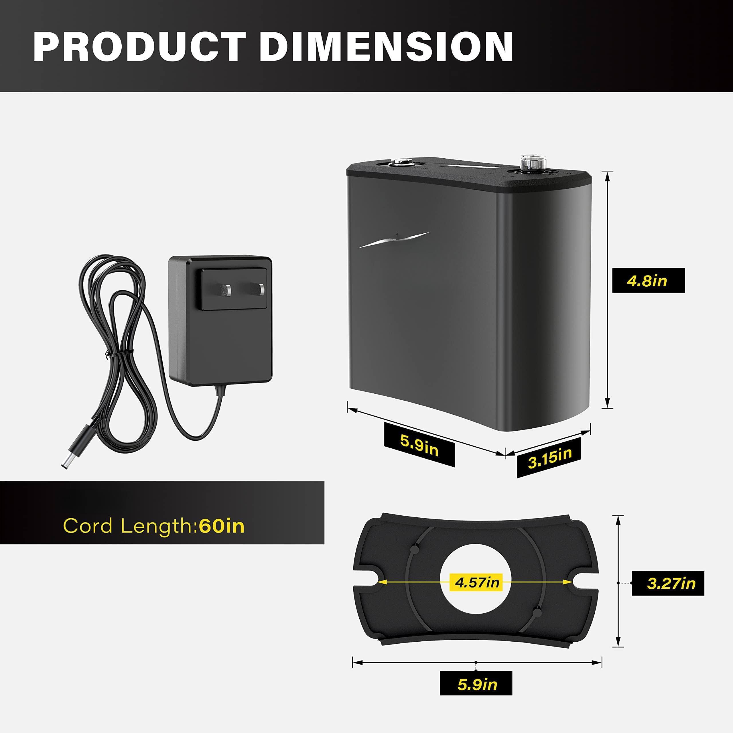 PRODUCT DIMENSION

- Height: 4.8in
- Width: 5.9in
- Depth: 3.15in

Cord Length: 60in

- Diameter: 4.57in
- Width: 3.27in
- Length: 5.9in