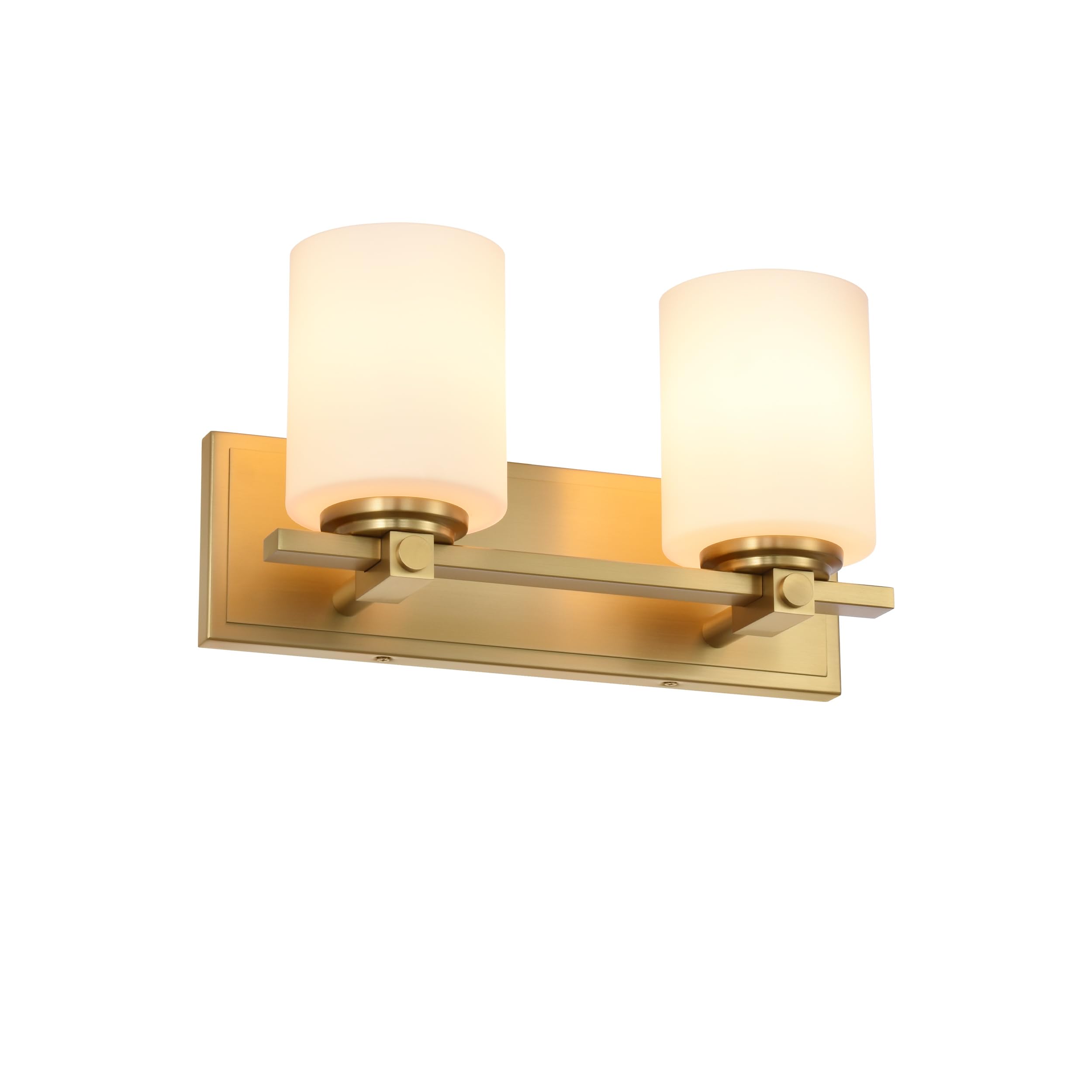 Back. TECH SAFARI - Bathroom Vanity Light Fixtures Aged Brass Lights Transitional Lighting Fixture With Opal Glass Shade Porch - Aged Brass 2-Light.