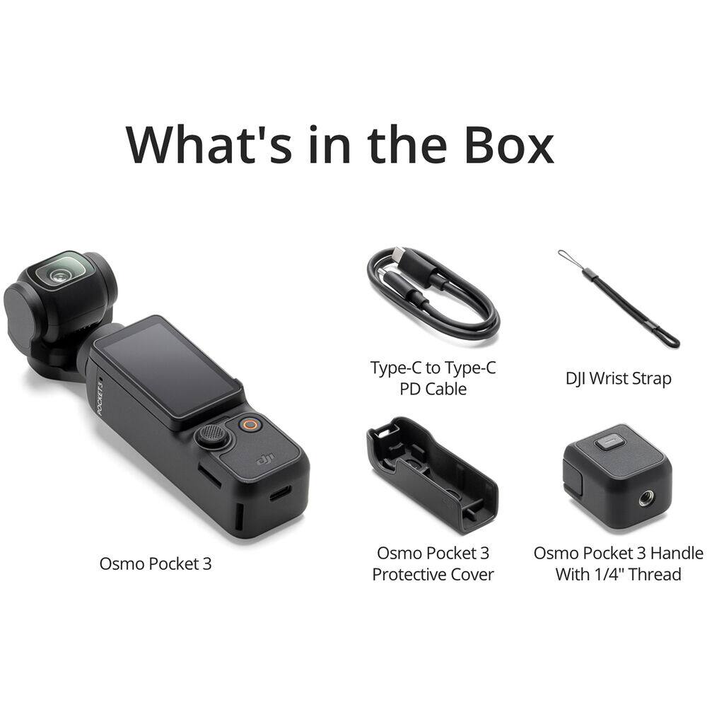 Bundle DJI Osmo Pocket 3 Vlog Combo 4K Camera with Mic Mini, 256GB