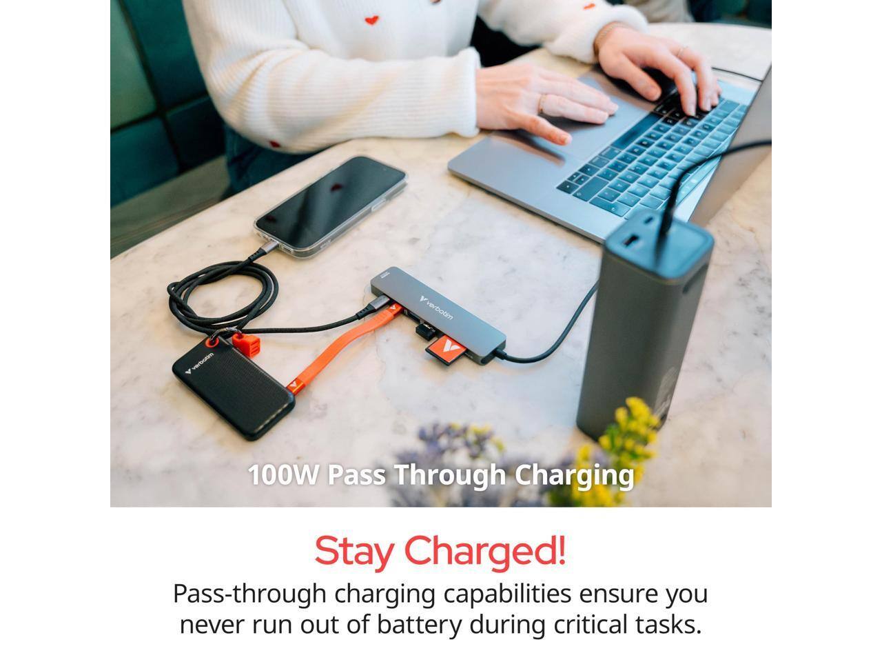 100W Pass Through Charging

Stay Charged!  
Pass-through charging capabilities ensure you never run out of battery during critical tasks.