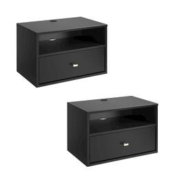 Prepac - Hanging Nightstands, Set of 2 - Black
