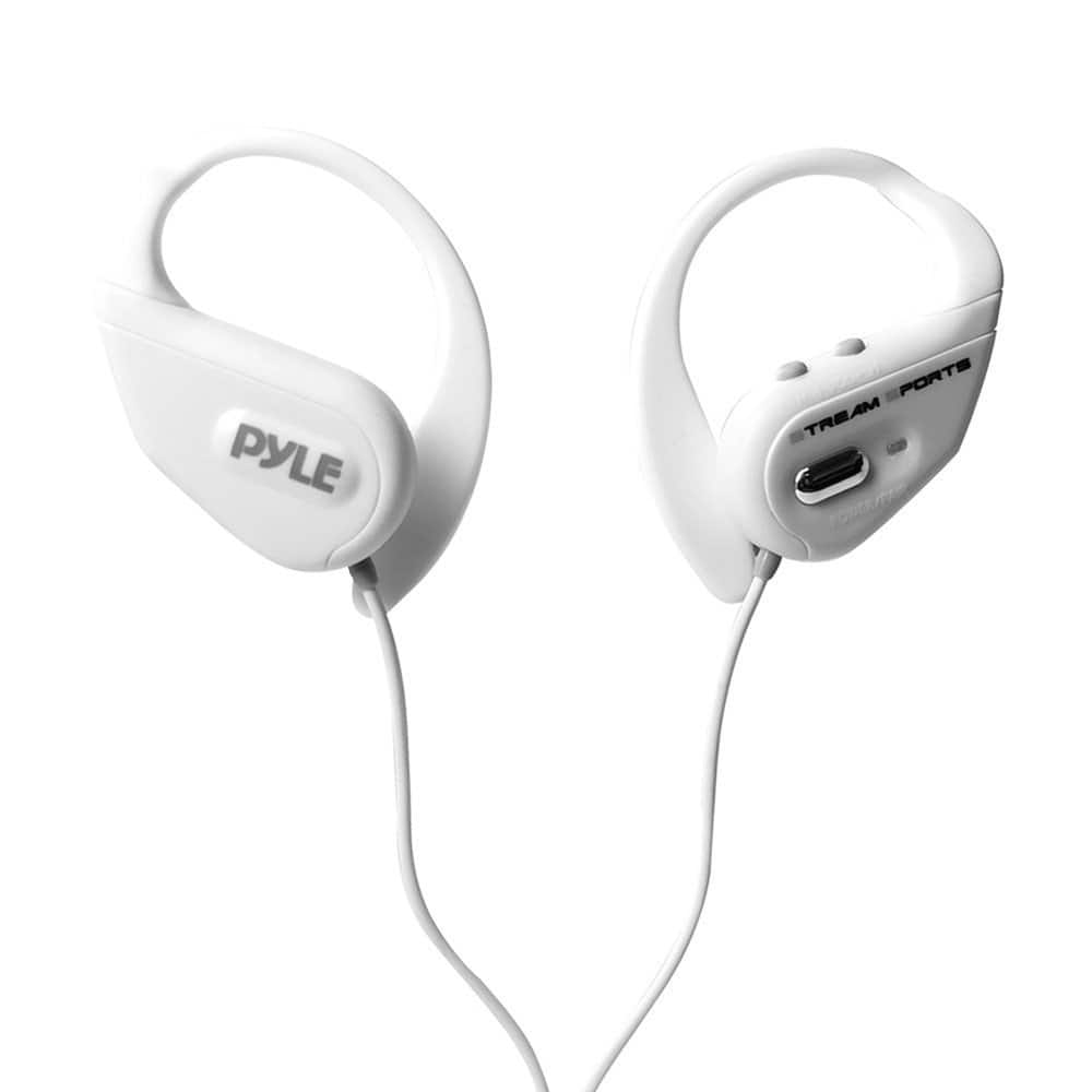 Pyle - PWBH18WT Water Resistant Bluetooth Streaming Wireless Headphones with Built-in Microphone - White