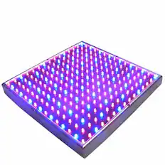 Front. HQRP - Dual Spectrum 225-LED Hydroponic Grow Light Panel 14 W Indoor Plant Lamp 12 in Square.