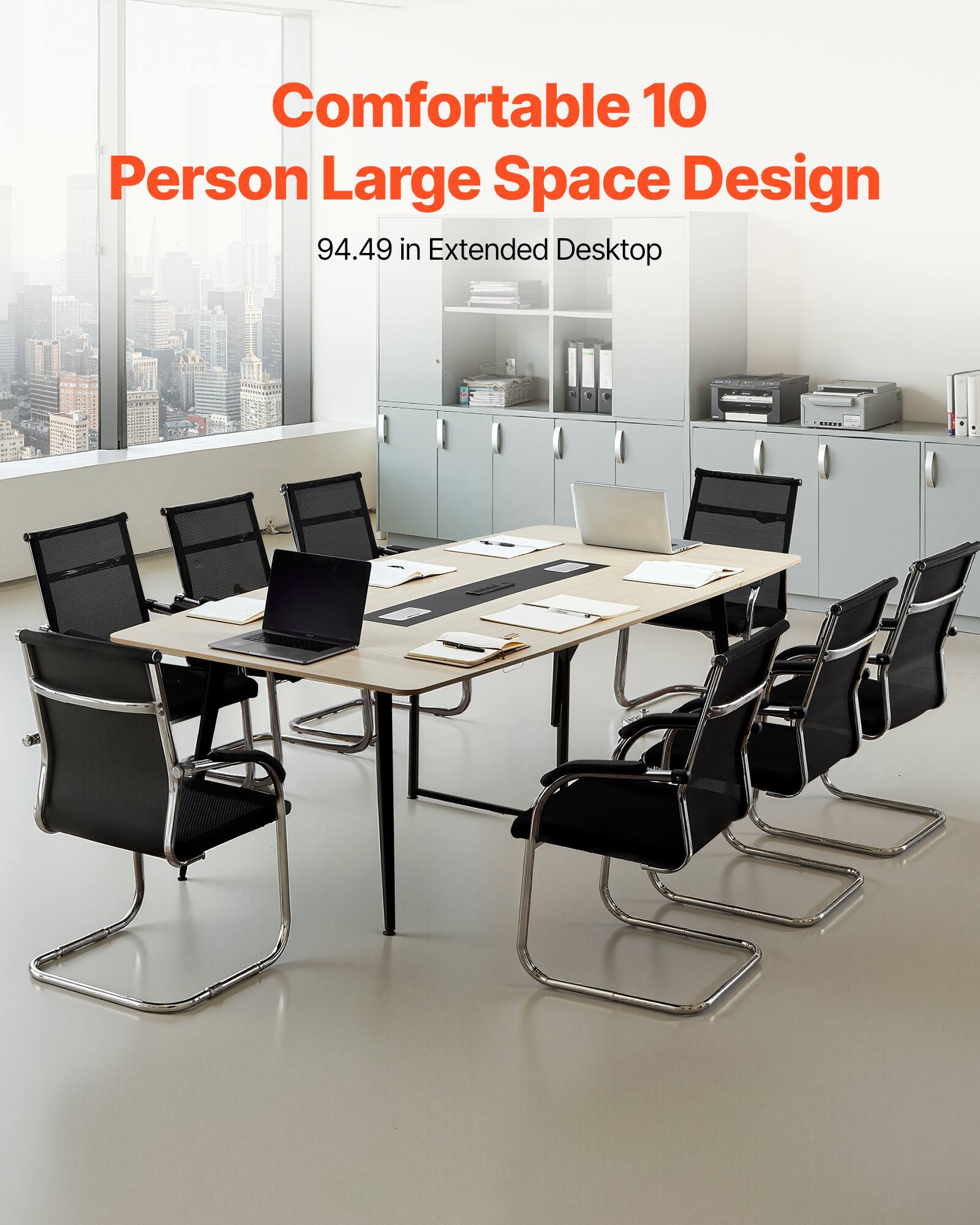 Comfortable 10 Person Large Space Design  
94.49 in Extended Desktop