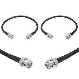 Unique Bargains - 2pcs KMR/LMR240 BNC Coaxial Cable, 50 Ohm, 1Ft, BNC M/M, Low-Loss Extension for RF Radio, Modem, Signal Generator - Black