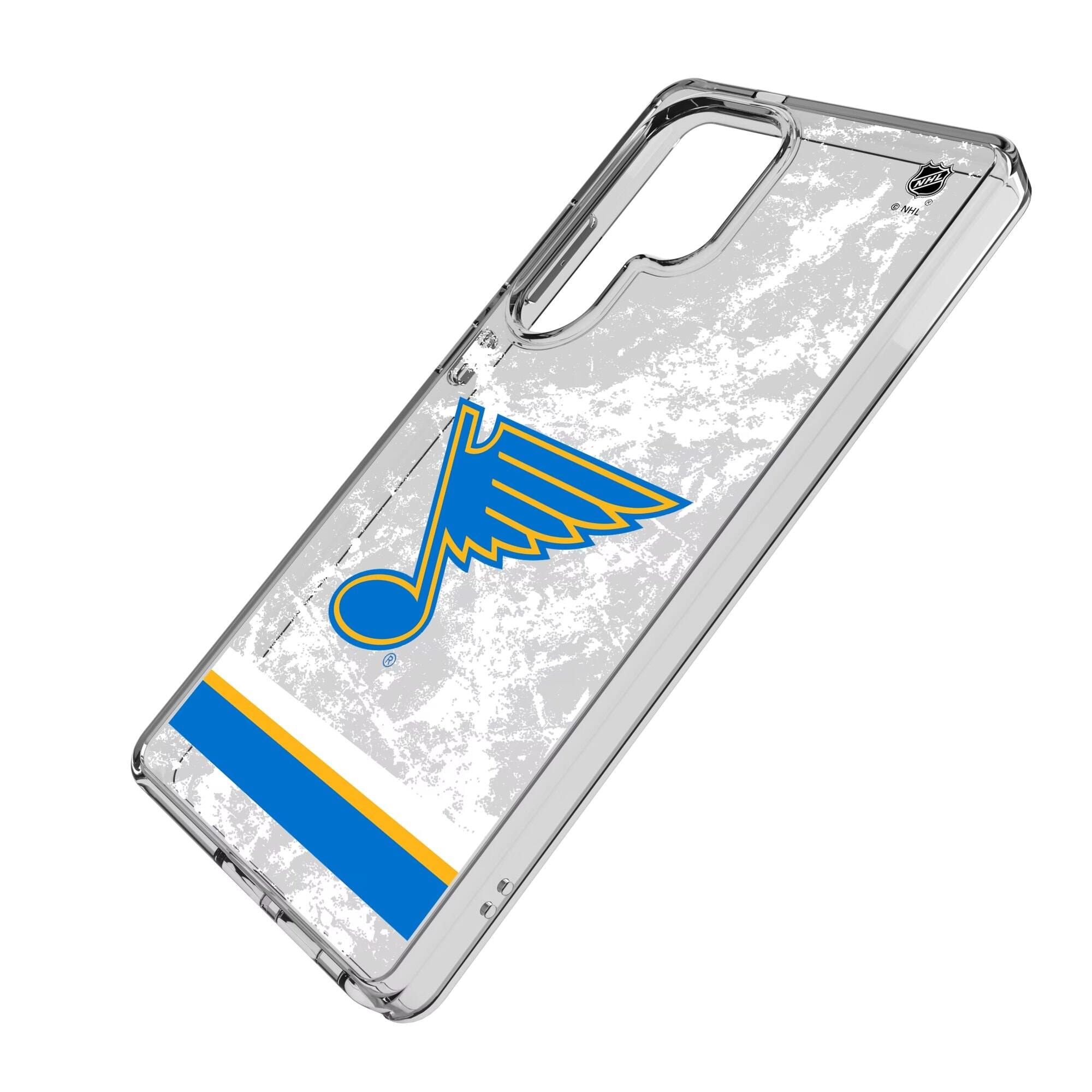 Alt View 1. Keyscaper - St. Louis Blues Galaxy Stripe Clear Ice Case - S25 - Multicolor.