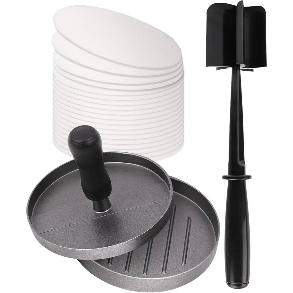 MOSZAR LLC - Hamburger Press Set – Heat-Resistant Nylon, Non-Stick, Black