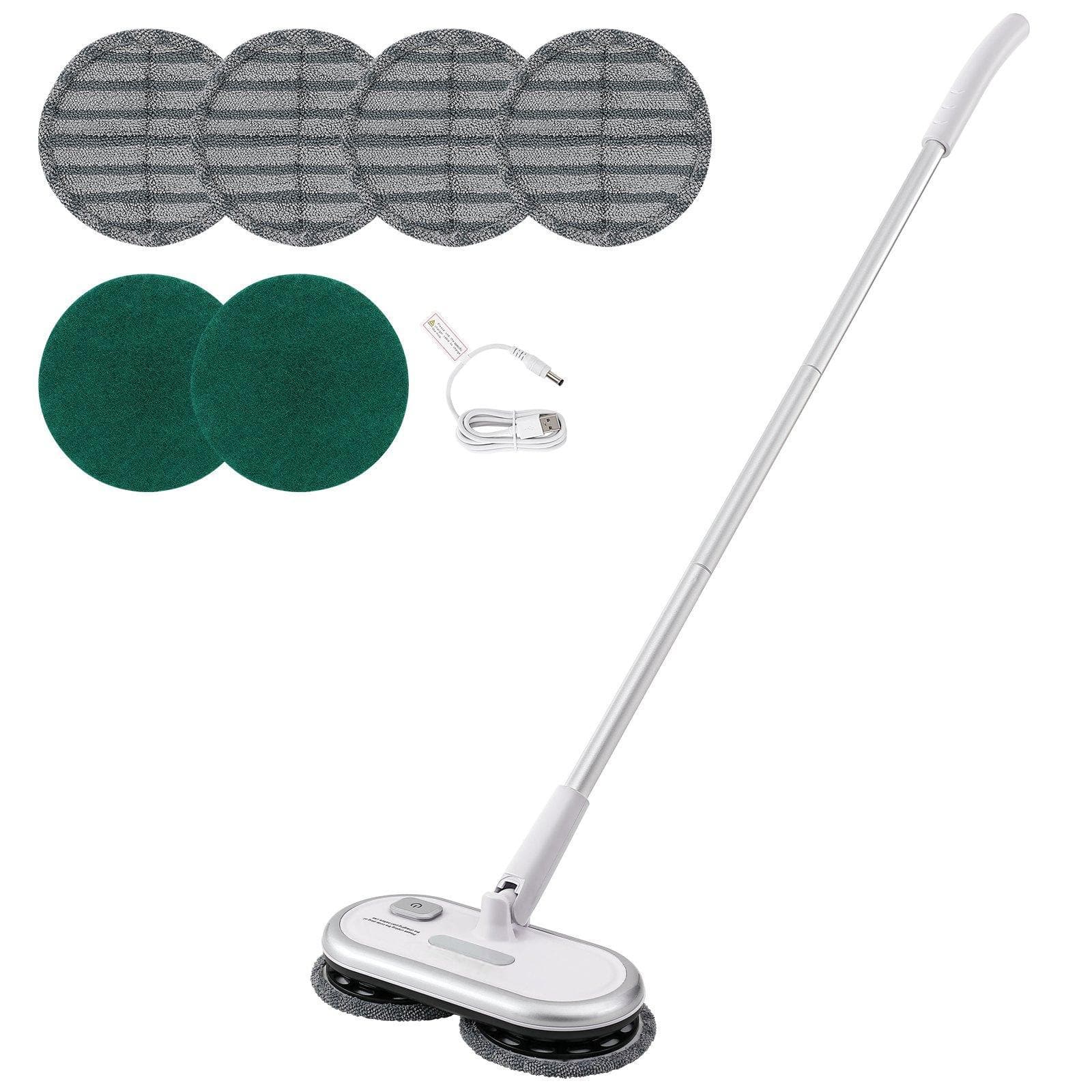 Glintex - Cordless Electric Mop Floor Cleaner, 70Min Battery, Dual Spin Heads, 6 Pads for Tile and Bathroom Floors