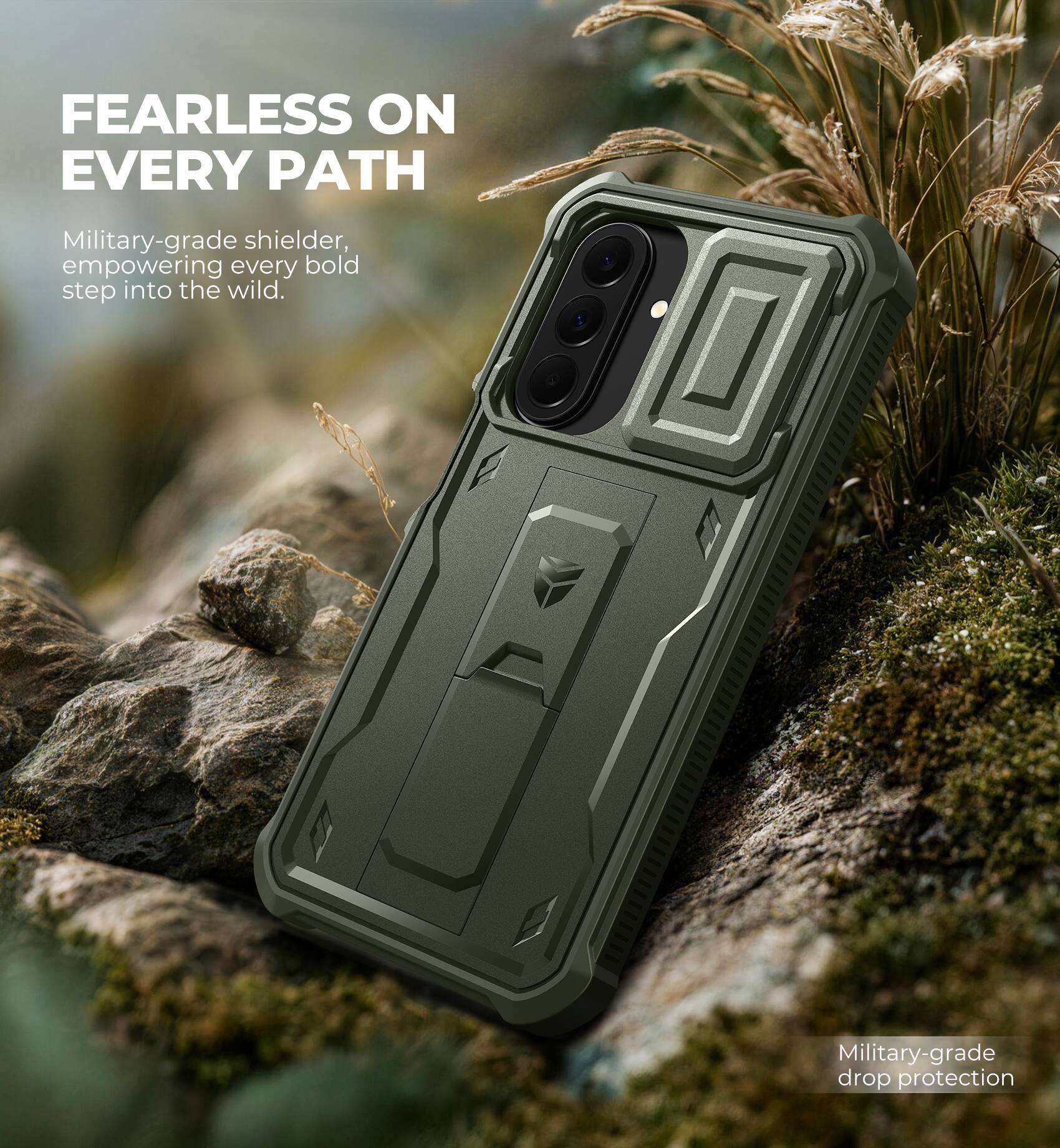 FEARLESS ON EVERY PATH

Military-grade shielder, empowering every bold step into the wild.

Military-grade drop protection
