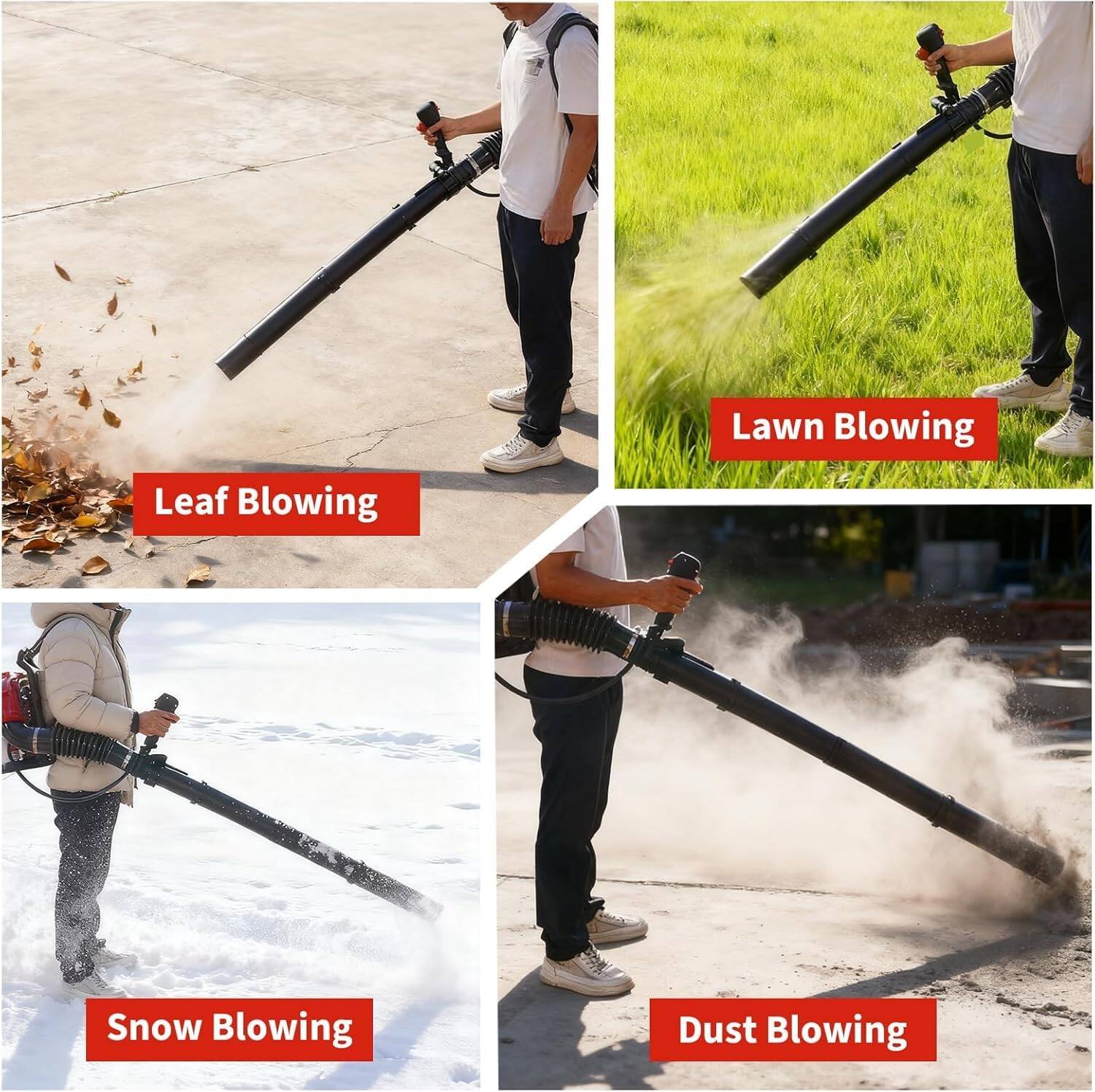 - Leaf Blowing
- Lawn Blowing
- Snow Blowing
- Dust Blowing