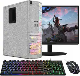 Dell - Refurbished Excellent - Treasure Box RGB OPTIPLEX 3010 SFF Desktop PC Combo, i7 up to 3.9G, 16GB RAM, 512GB SSD, WiFi, 24'' Monitor, Win11P - Black