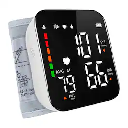 Dazzed Corner - Automatic Talking Wrist Blood Pressure Monitor, Adjustable Cuff - White