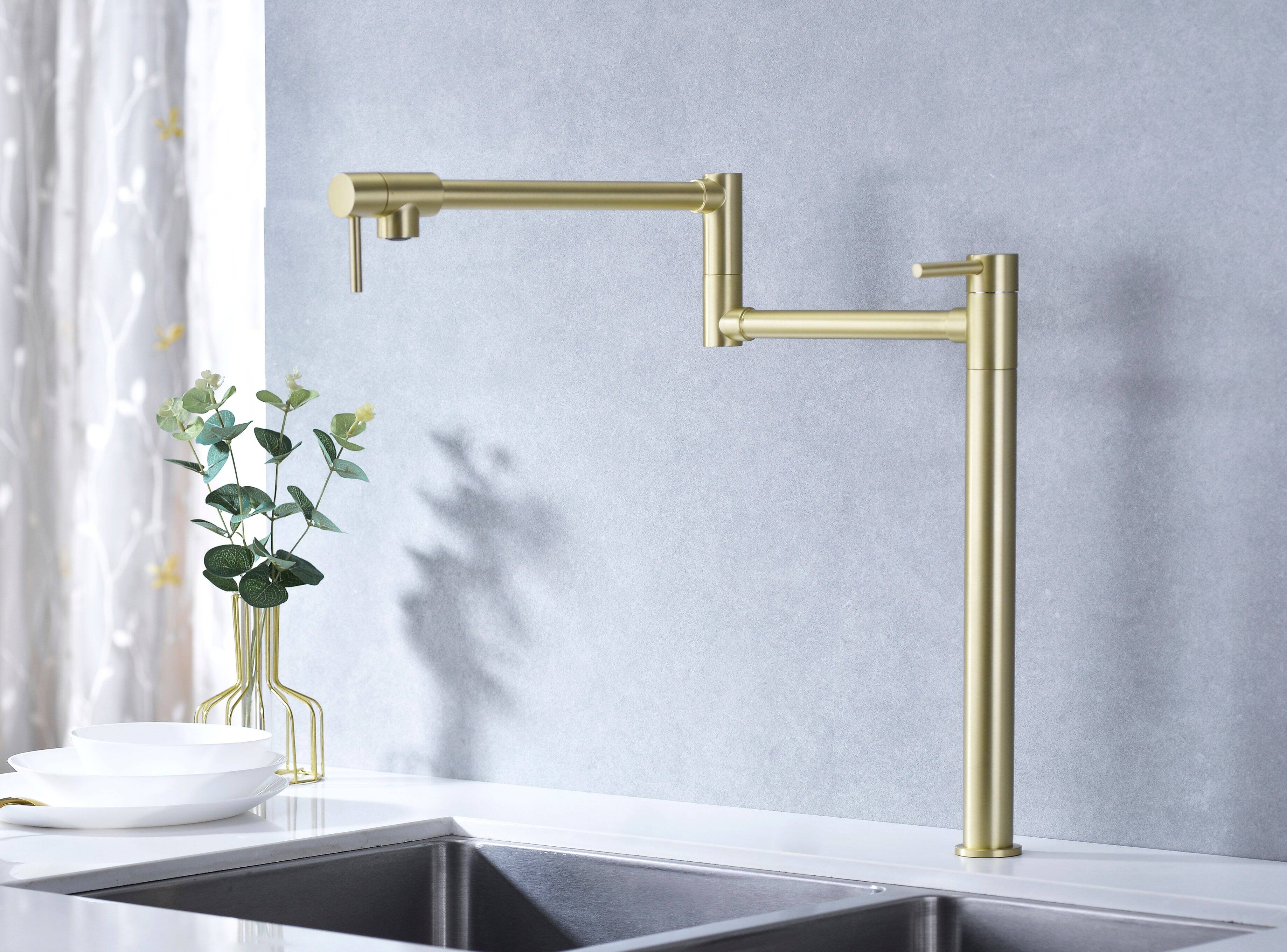 Alt View 9. Siljoy - Pot Filler Faucet with Extension Shank - Gold.