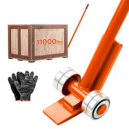 VEVOR - Prylever Bar, 11000 lbs Weight Capacity, 67 Inch Carbon Steel Handle Lever Dolly, Pry Lever Bar with Wheels - Orange