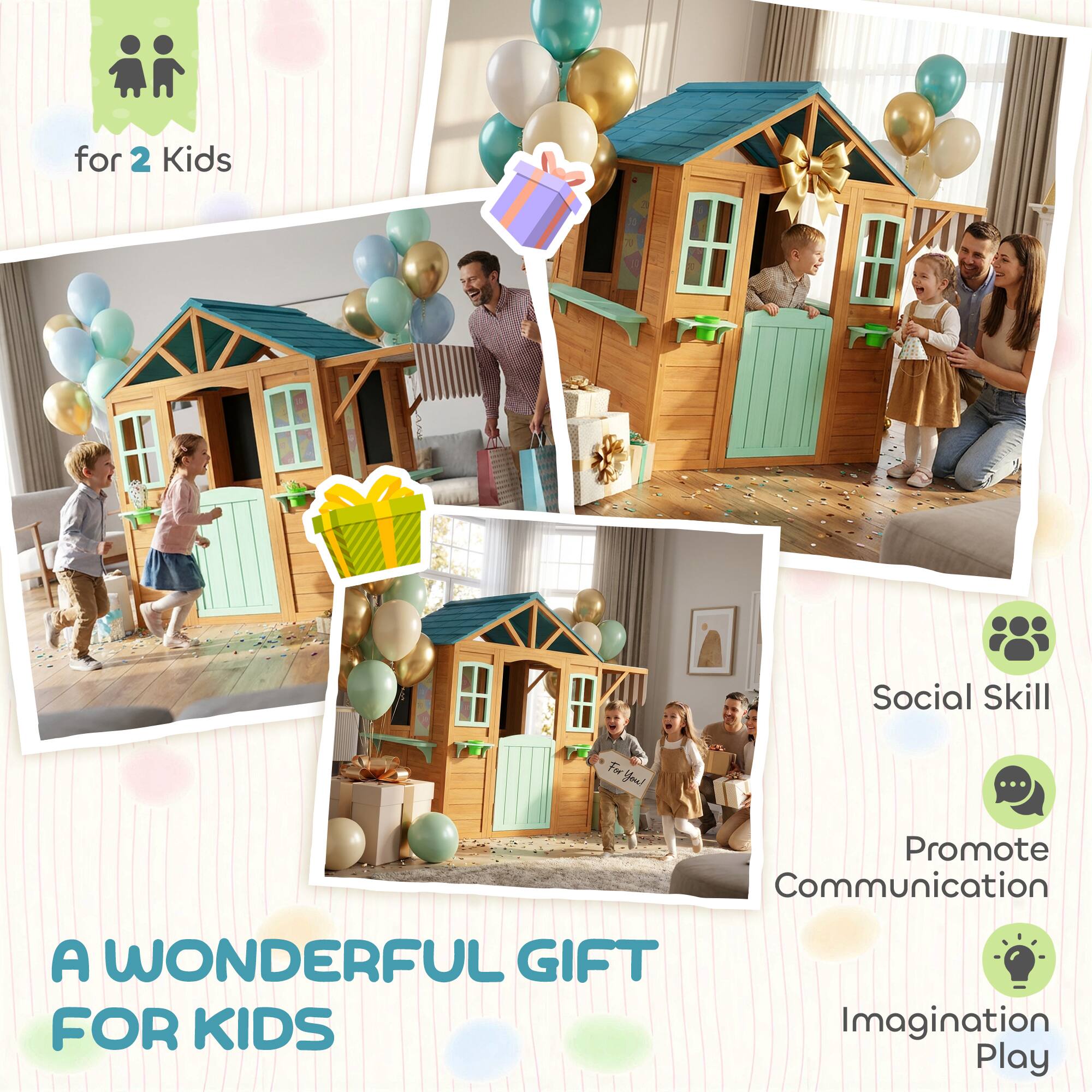 for 2 Kids  
Social Skill  
Promote Communication  
Imagination Play  

A WONDERFUL GIFT FOR KIDS