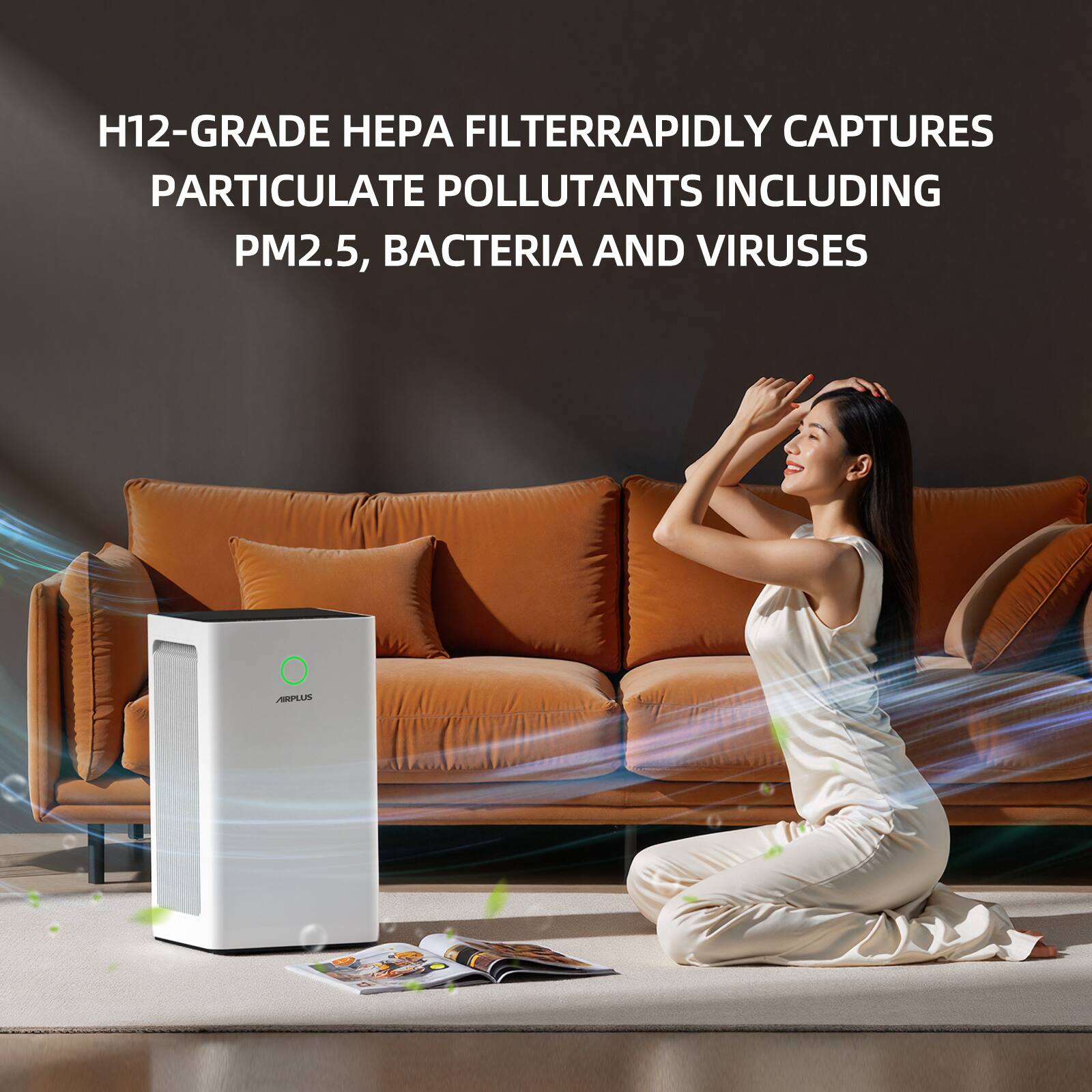 H12-Grade HEPA Filter Rapidly Captures Particulate Pollutants Including PM2.5, Bacteria and Viruses