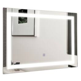 Hivvago - 27.5 inch LED Touch Sensor Wall Mounted Corded Bathroom Mirror - Silver