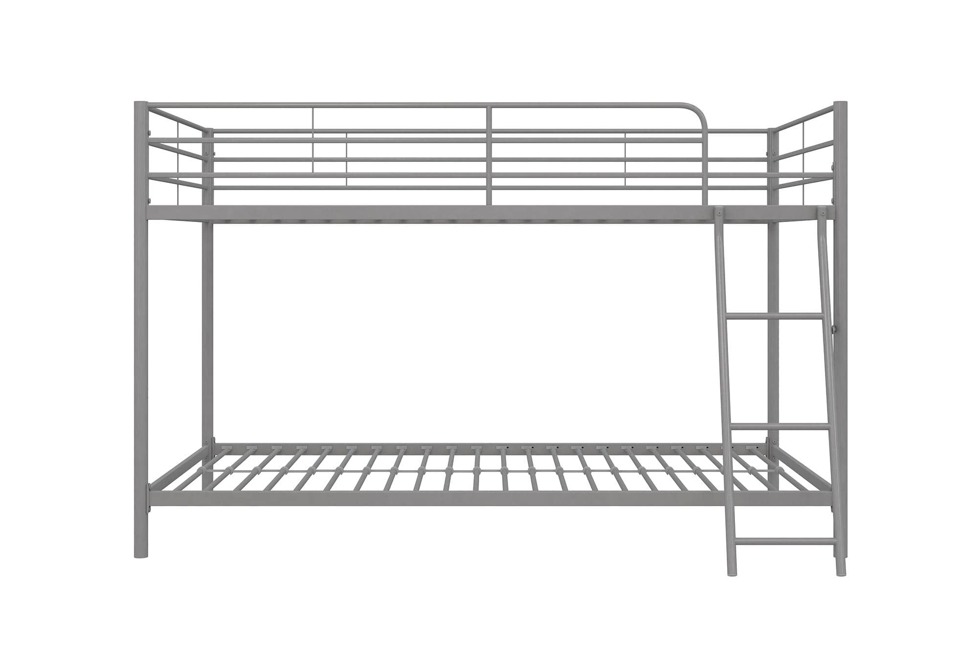 Front. DHP - Fulton Small Space Twin over Twin Bunk Bed - Silver.
