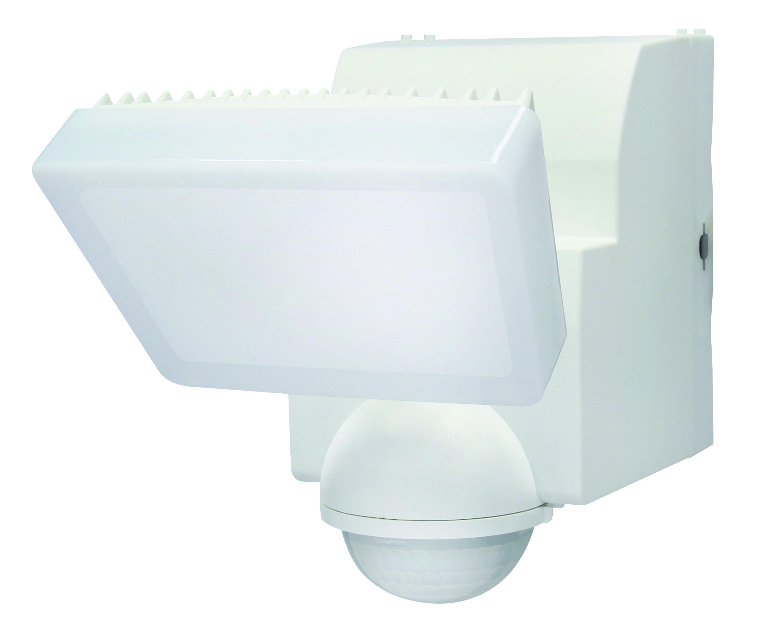 IQ America - 500 Lumen Battery Operated LED Motion Security Flood Light Wall Eave Universal Mount Indoor/Outdoor WH - White