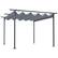 Front. Outsunny - 11.5' x 11.5' Outdoor Retractable Pergola Canopy, Metal Patio Shade Shelter for Backyard, Porch Party, Garden - Gray.