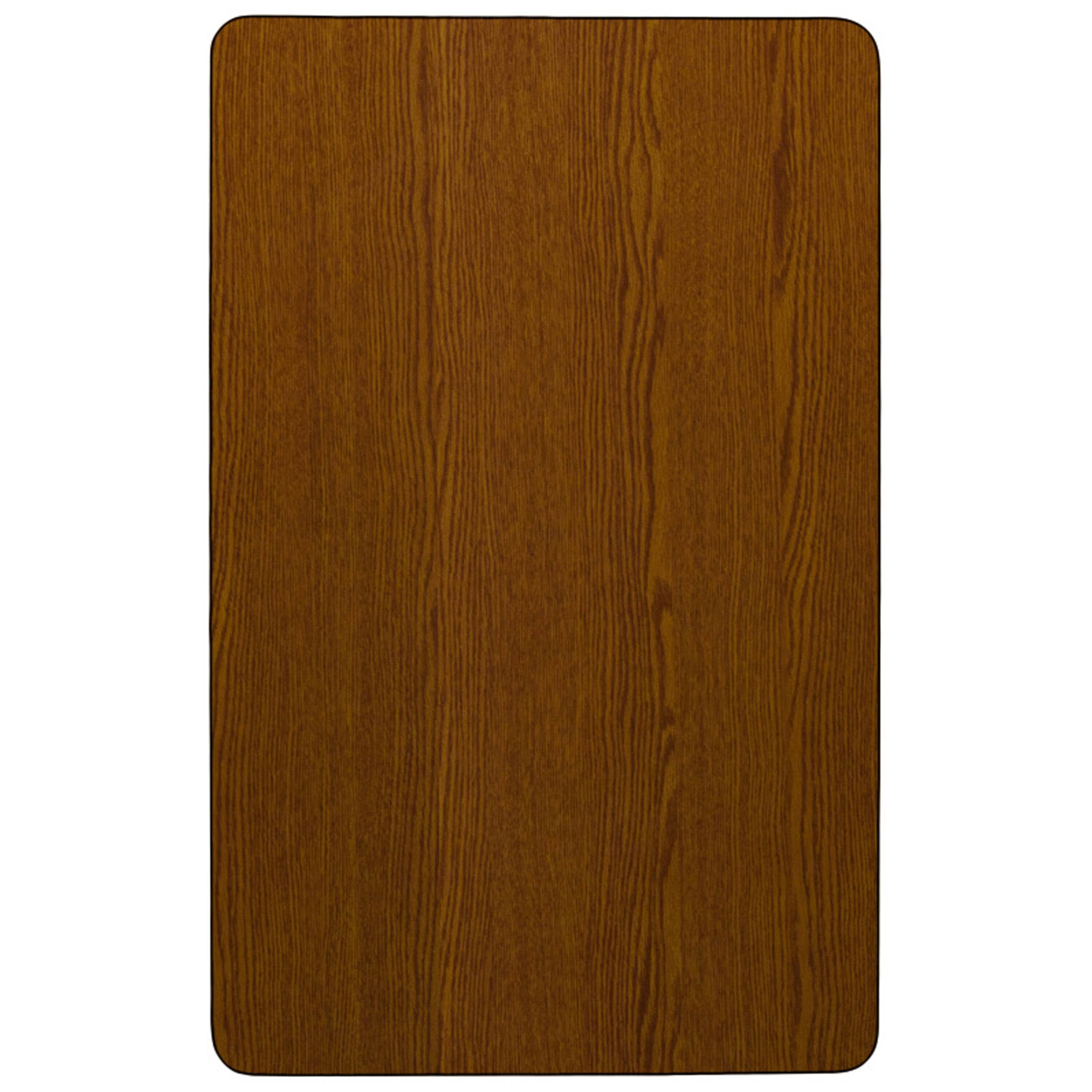 Alt View 2. Emma + Oliver - Mobile 24x60 Rectangle HP Laminate Preschool Activity Table - Oak.