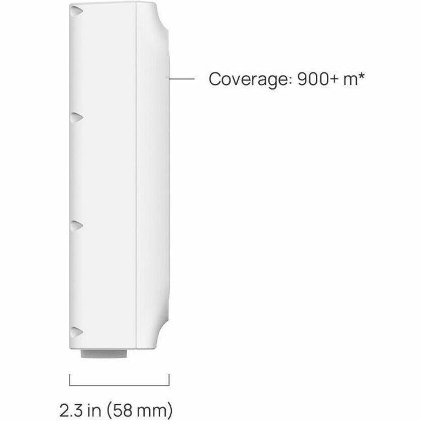 Coverage: 900+ m*  
2.3 in (58 mm)