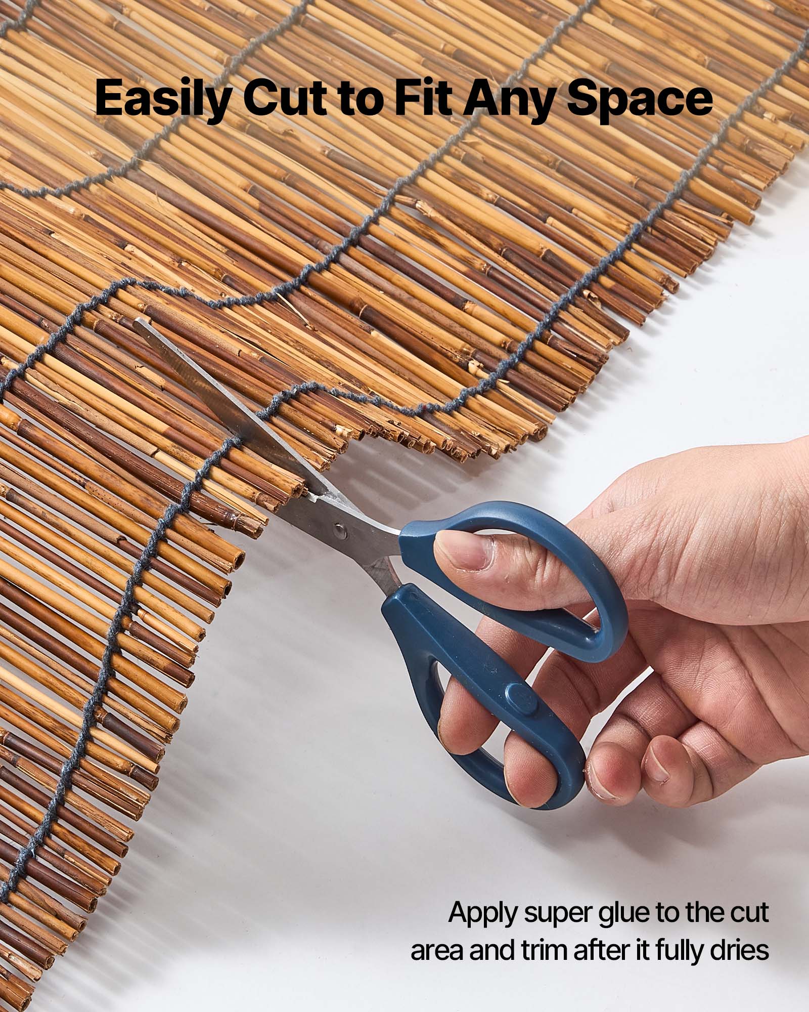 Easily Cut to Fit Any Space

Apply super glue to the cut area and trim after it fully dries