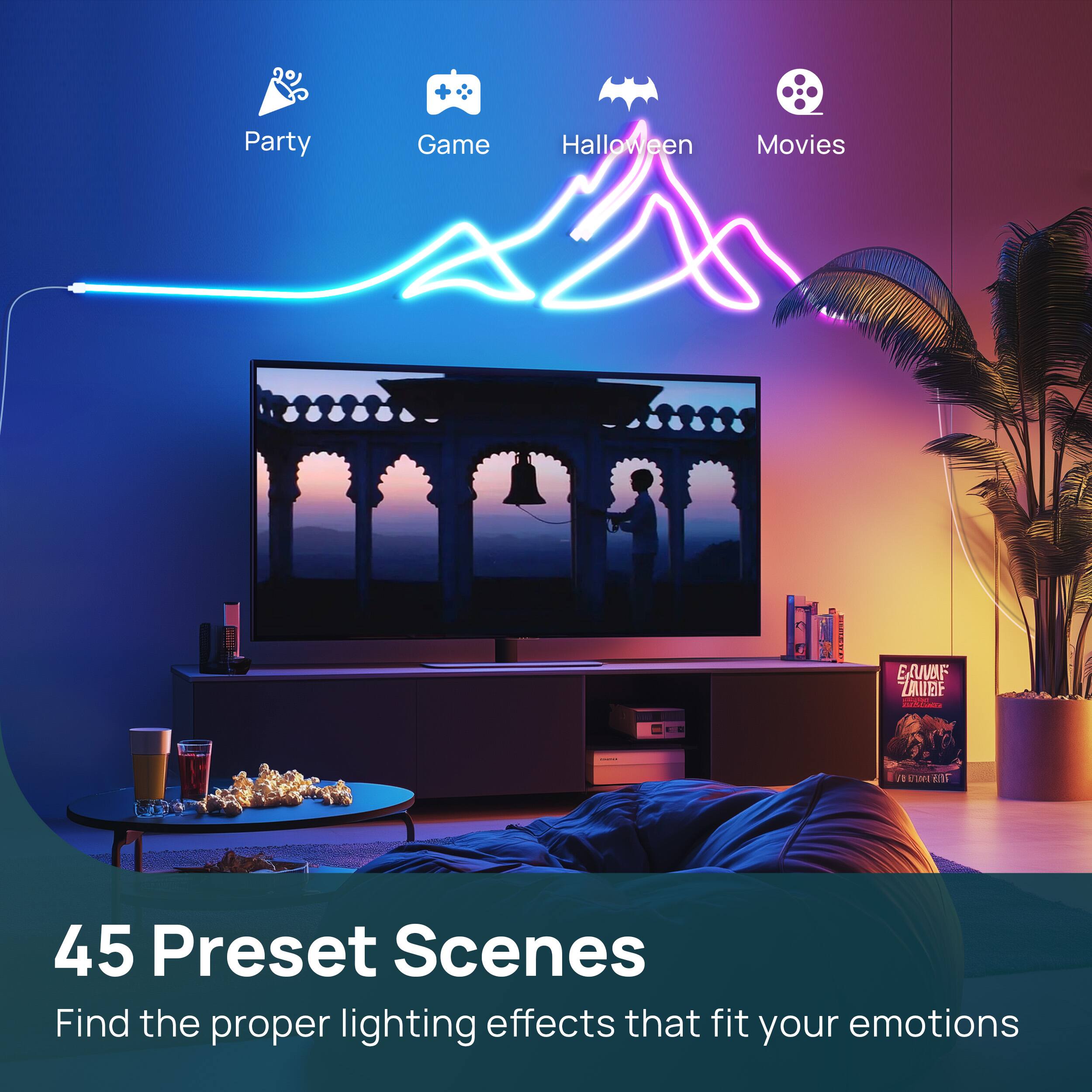 Party Game Halloween Movies

45 Preset Scenes

Find the proper lighting effects that fit your emotions