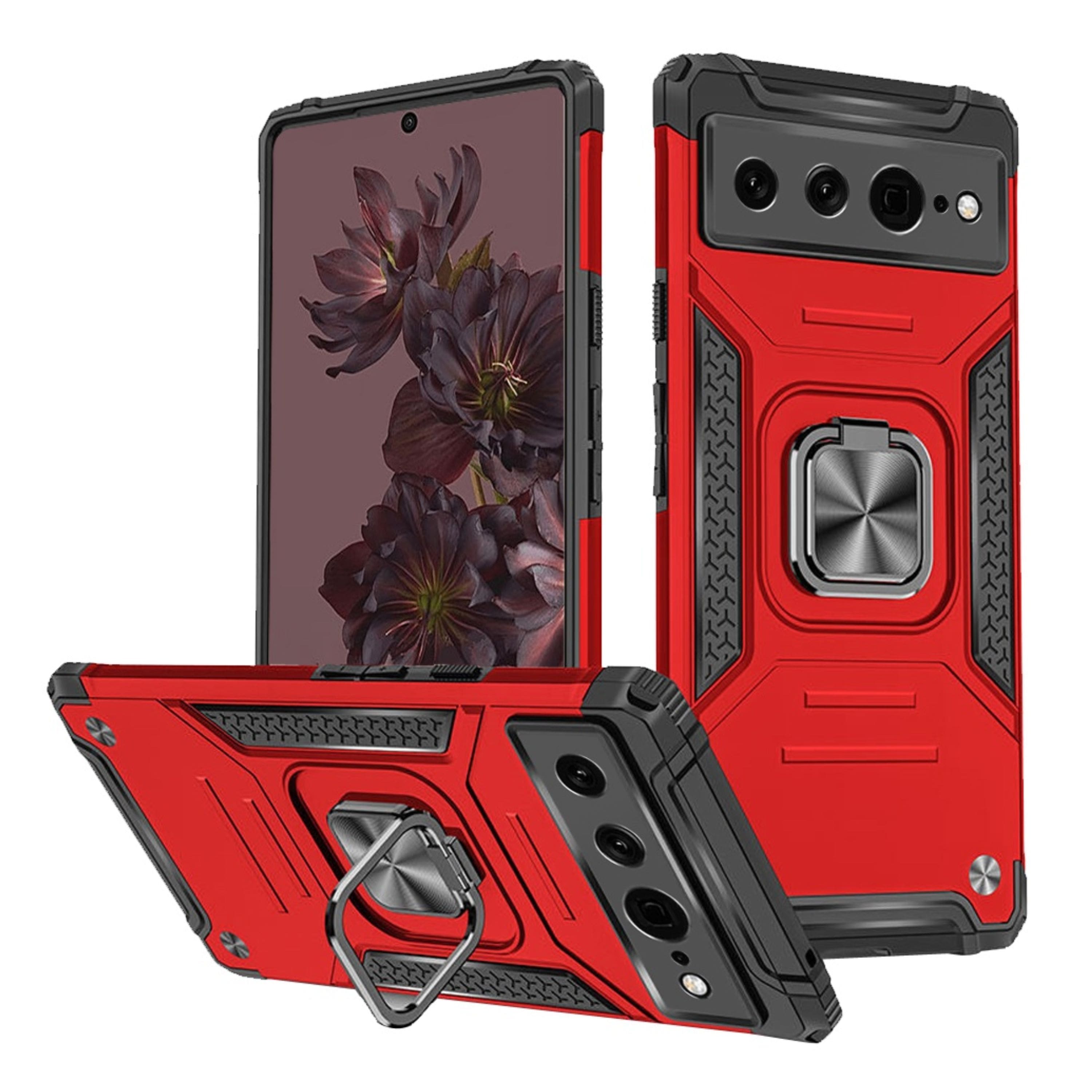Kitcheniva - Hybrid Magnetic Kickstand Phone Case For Google Pixel 7 PRO (Triple Camera) - Red price history on PriceWatchPro