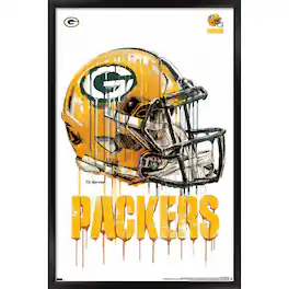 Trends International - Green Bay Packers 24.25'' x 35.75'' Framed Helmet Poster - Multicolor