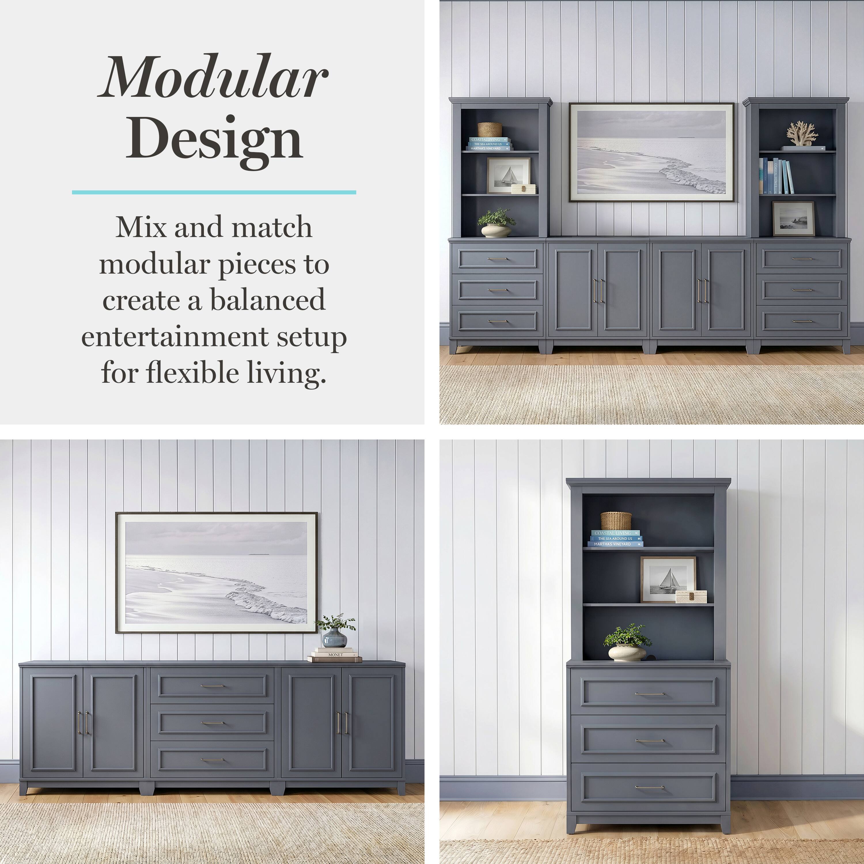 Modular Design

Mix and match modular pieces to create a balanced entertainment setup for flexible living.