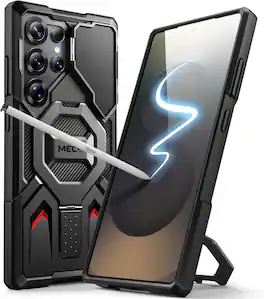 Schertz - Samsung Galaxy S24 Ultra Case – MagSafe Compatible, Ring Stand, Camera Kickstand, Rugged Shockproof Protection with Scre - S24Ultra Black