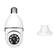 Front. Kitcheniva - 360° E27 Light Bulb Camera Wi-Fi IR Night Smart Home Wireless Security 1080P - White.