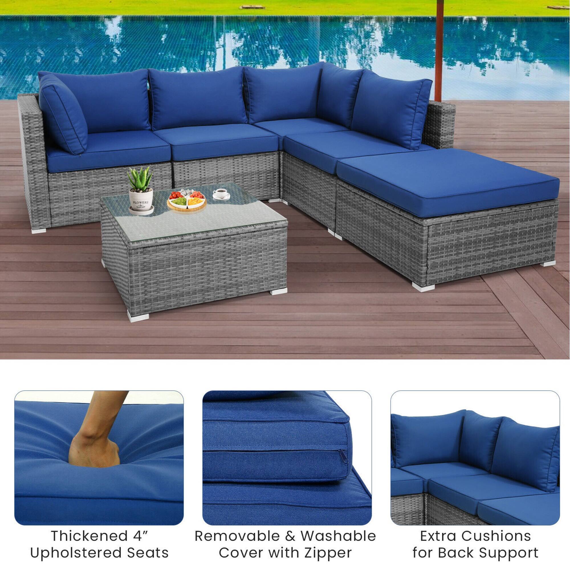 Thickened 4" Upholstered Seats  
Removable & Washable Cover with Zipper  
Extra Cushions for Back Support