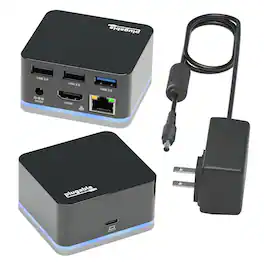 Plugable - USB C Mini Cube Docking Station,Thunderbolt/Specific USB-C Systems,Dock for Travel/Hybrid Work,Driverless - Black