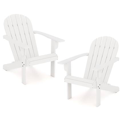 Alt View 4. Gymax - Gymax 4PCS Patio Adirondack Chair w/ Inclined Seat High Backrest & Wide Armrests White - White.