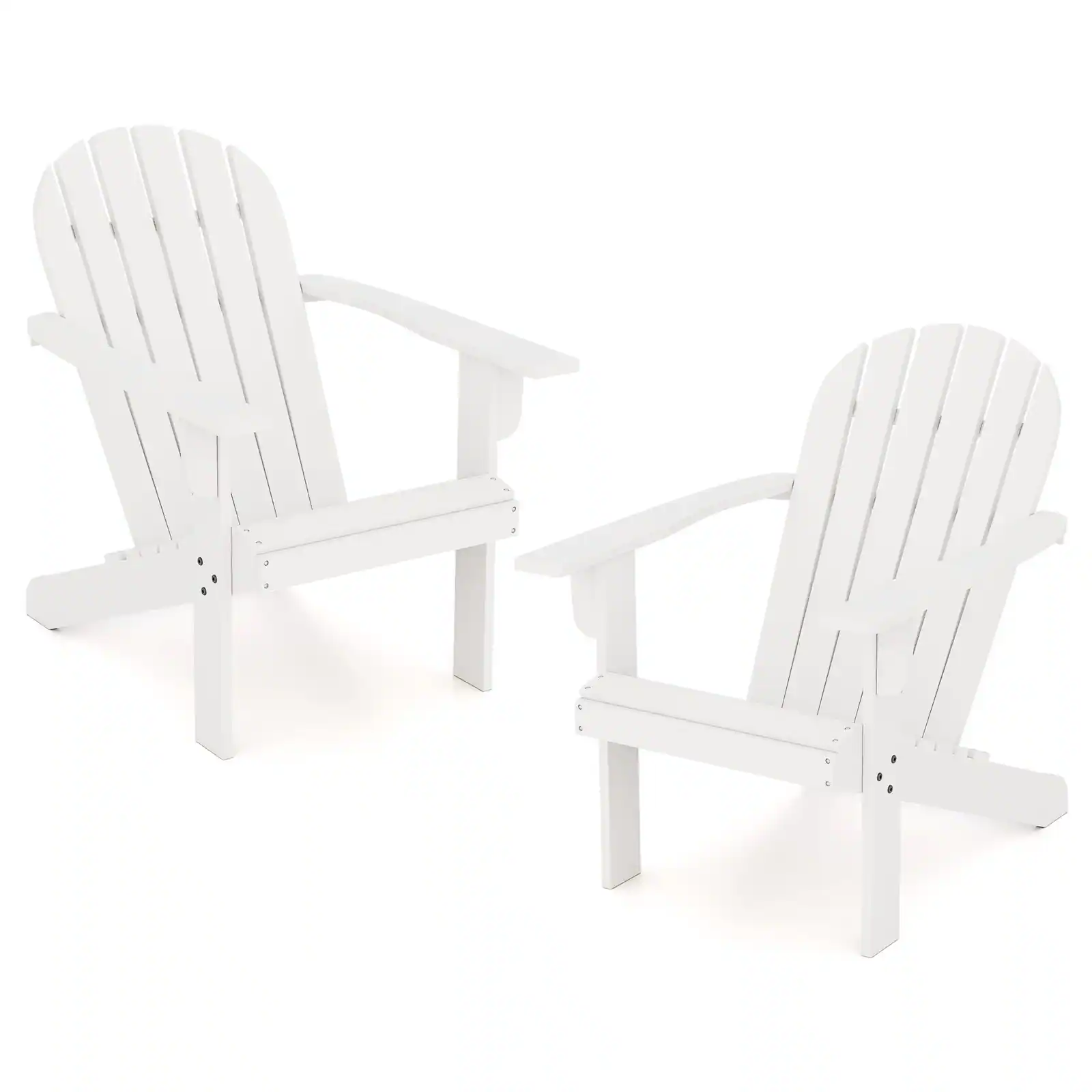 Alt View 4. Gymax - Gymax 4PCS Patio Adirondack Chair w/ Inclined Seat High Backrest & Wide Armrests White - White.