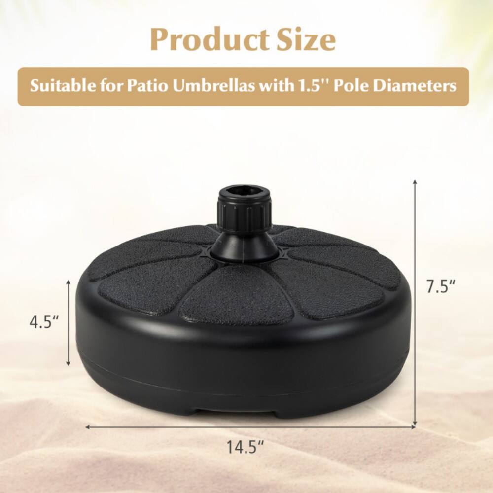 Product Size  
Suitable for Patio Umbrellas with 1.5" Pole Diameters  
7.5"  
4.5"  
14.5"