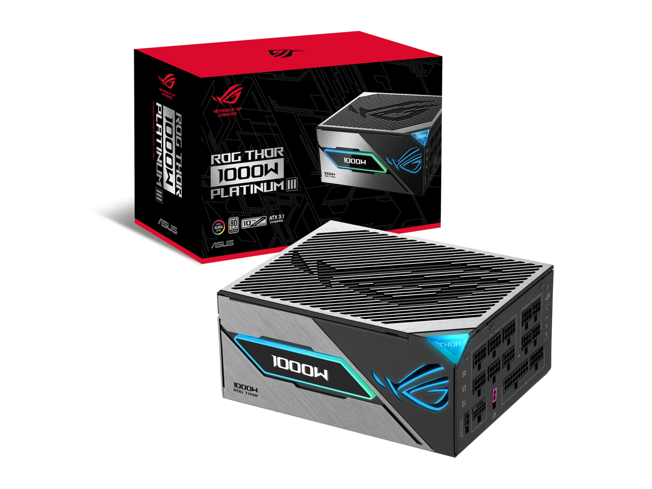 ASUS - ROG Thor 1000W PSU (Platinum, ATX 3.1, GaN MOSFET, OLED Display, 10-Year Warranty)